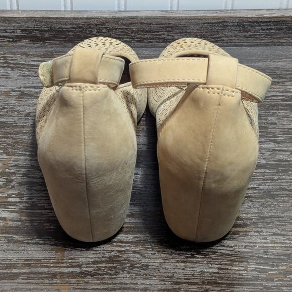 Jeffrey Campbell Women's Tan Suede Leather Wedge Heel Ankle Strap Size 10 M - Picture 5 of 7